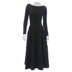 Alaia Black Wool Long Dress
