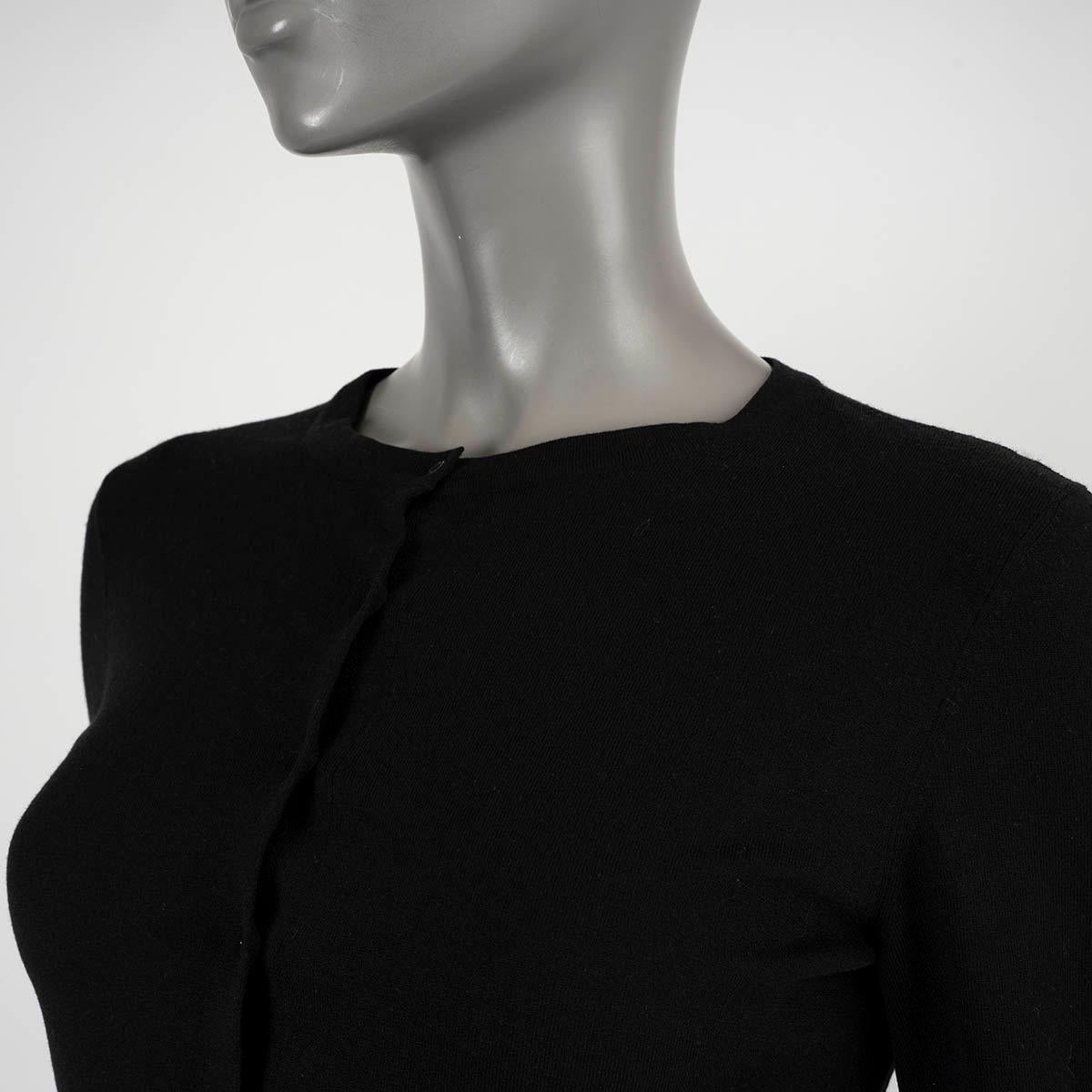 ALAIA black wool SHORT Cardigan Sweater S 1