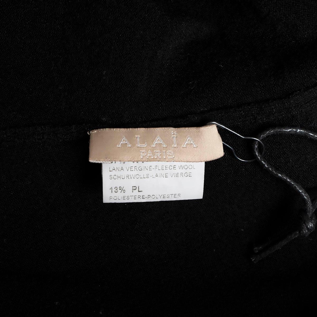 ALAIA black wool SHORT Cardigan Sweater S 2