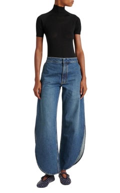 Alaia Blue Embellished Suede Ballet Flats IT37