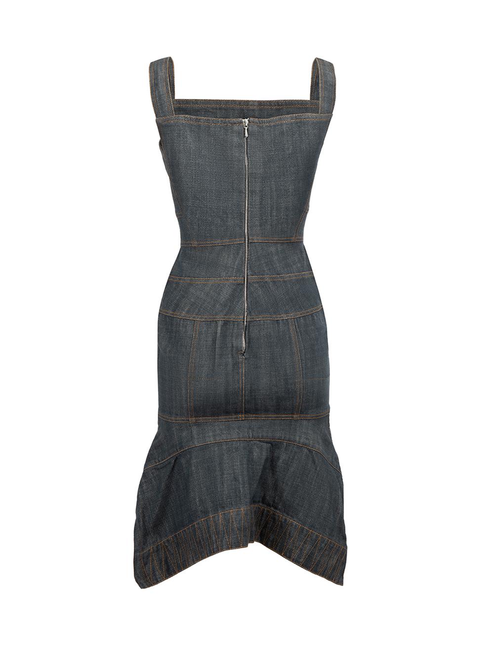 Alaïa Blue Knee Length Pinafore Dress Size S In Good Condition In London, GB