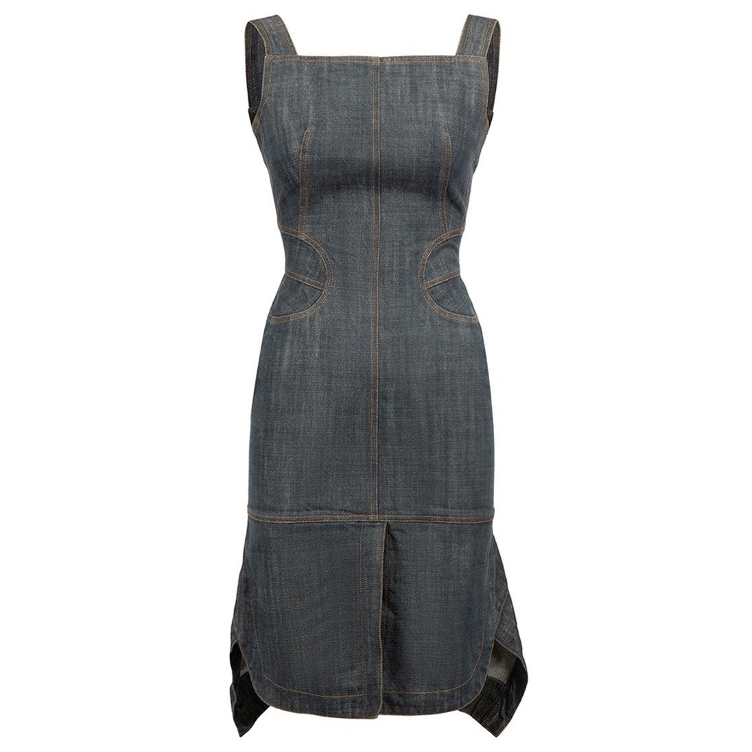 Alaïa Blue Knee Length Pinafore Dress Size S