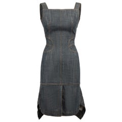 Alaïa Blue Knee Length Pinafore Dress Size S