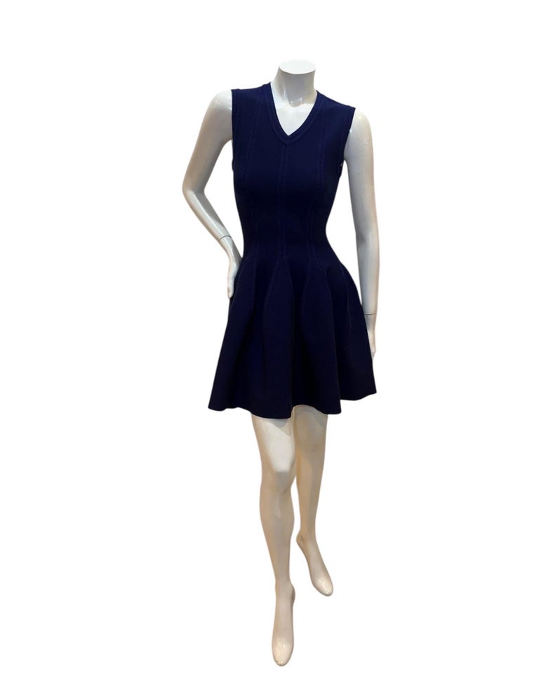 fit and flare dress with cardigan Alaa Blue Sculpted Knit Fit-and-Flare Dress with Matching Cropped Cardigan IT38