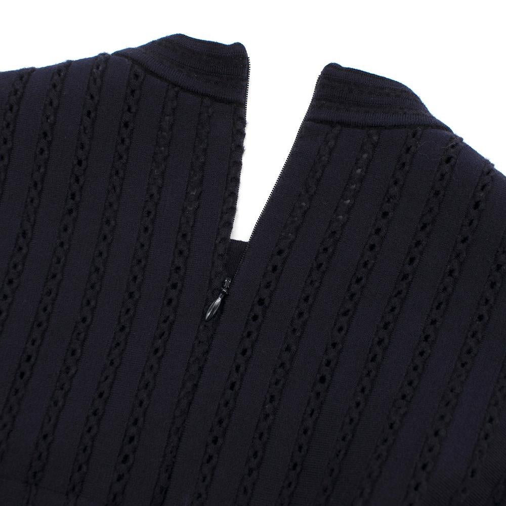 Black Alaia Blue Sleeveless Wool Knit Dress - Size US 4