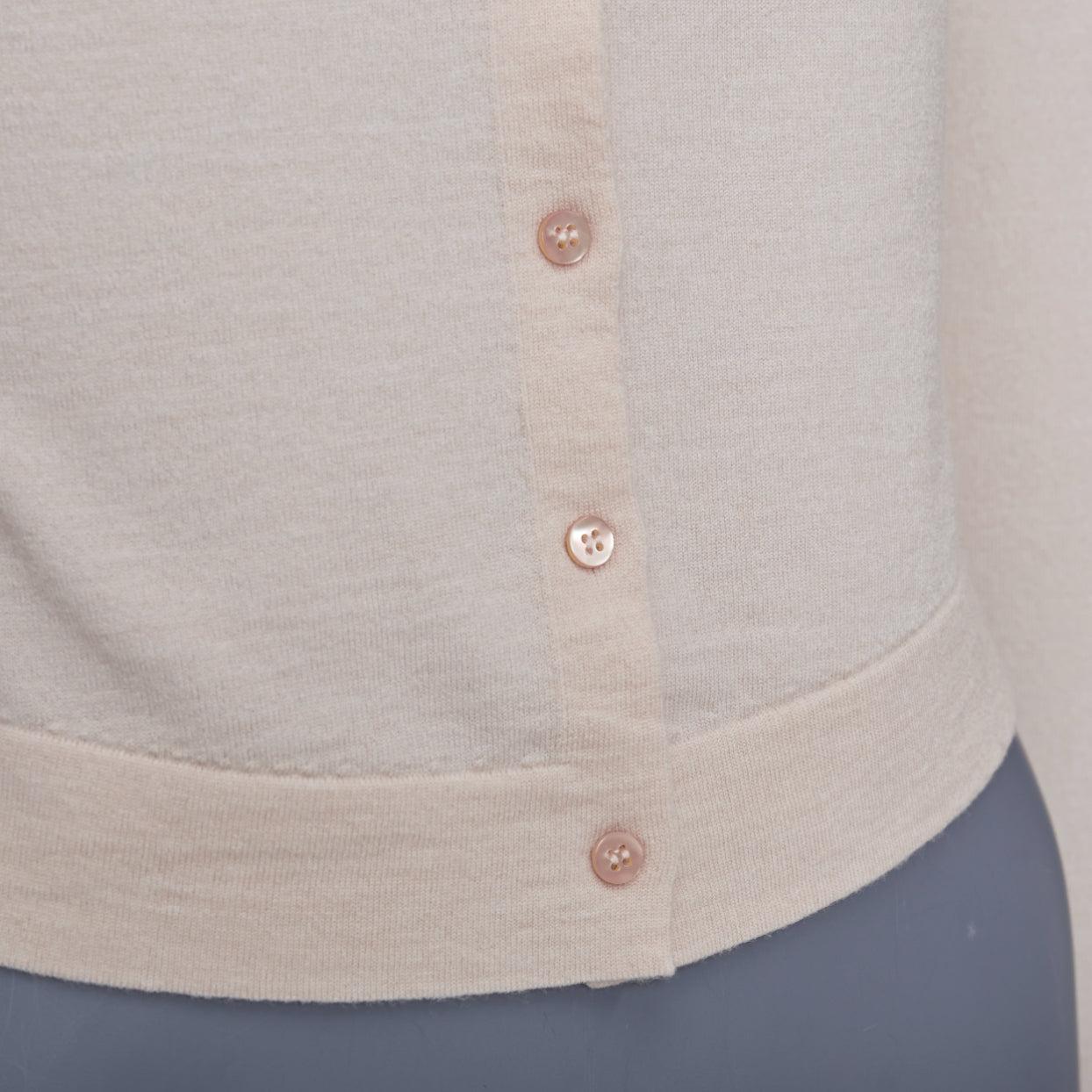 ALAIA blush beige mezcla de lana virgen mini botones chaqueta de punto clásica FR36 S en venta 3