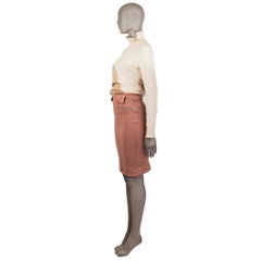 ALAIA Gonna a tubino in lino rosso mattone S