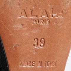 Alaia Brown and Black Suede Wedge Platform Ankle Strap Sandals Size 39