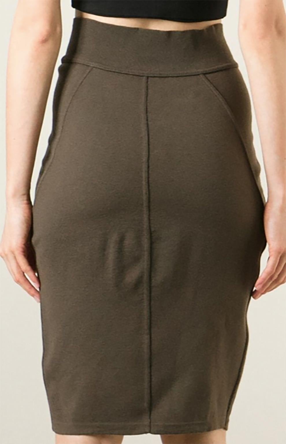 Alaia Brown Pencil Skirt In Good Condition For Sale In Paris, FR