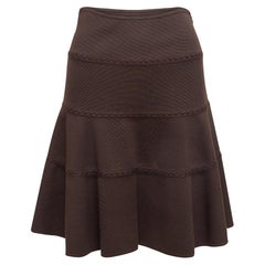 Alaia Brown Virgin Wool Skirt