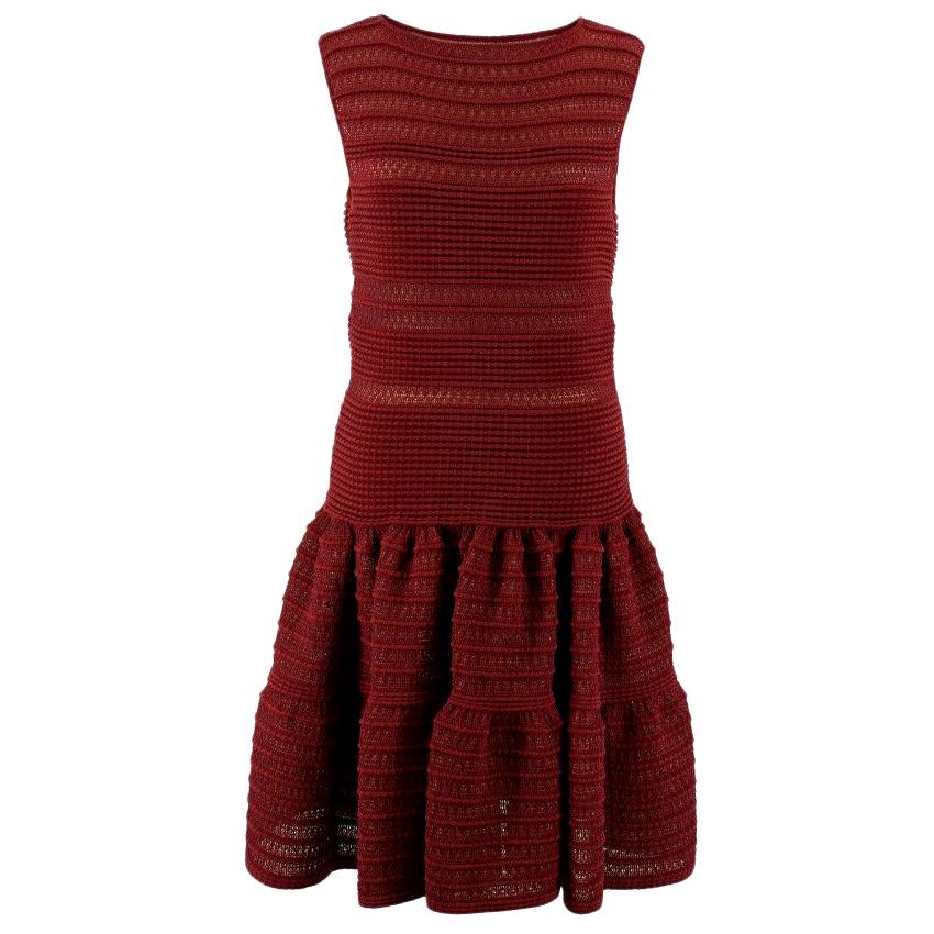 Alaia Burgundy Knit Dress - Size Medium 