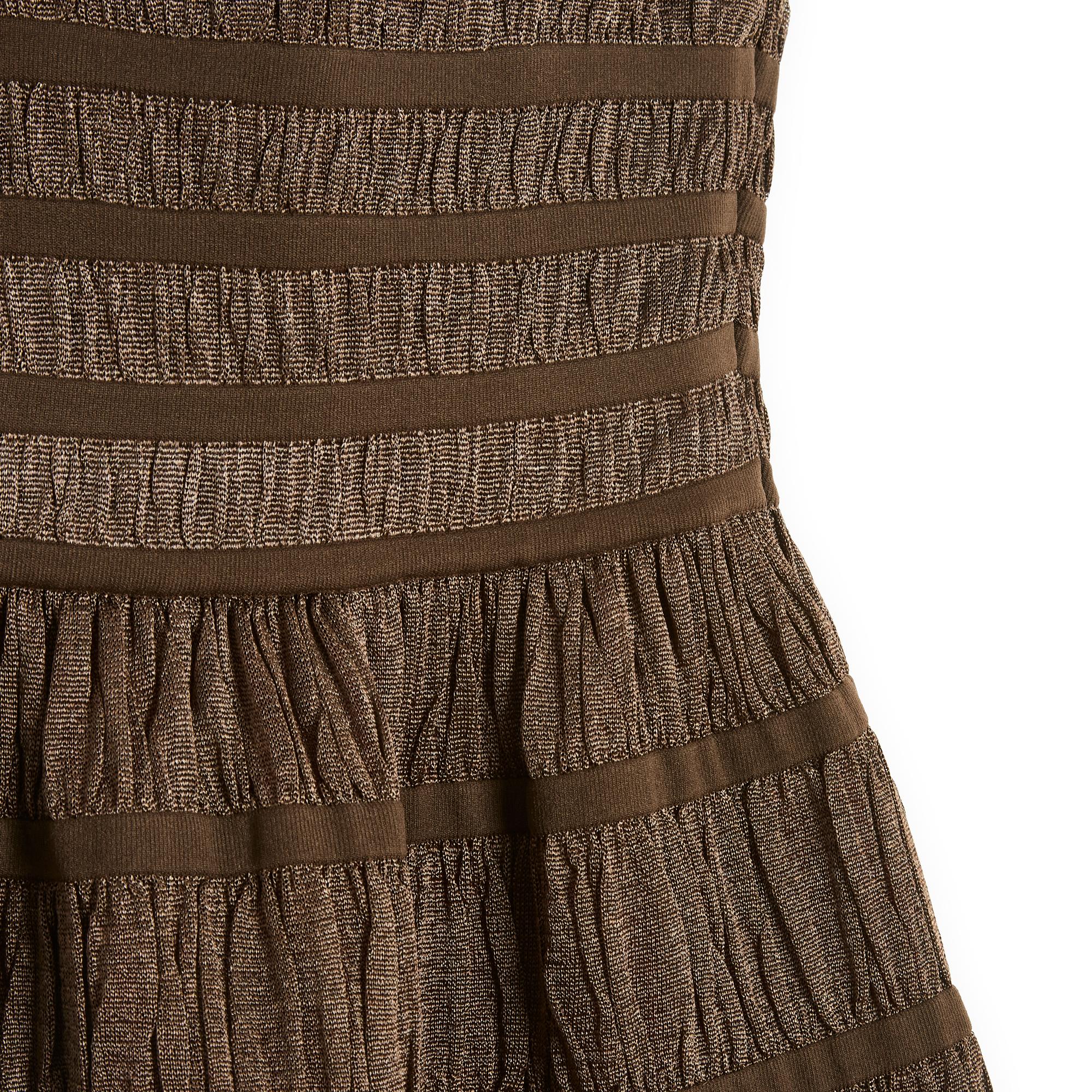 Women's or Men's Alaia Bustier Dress Brown Viscose Skater FR36