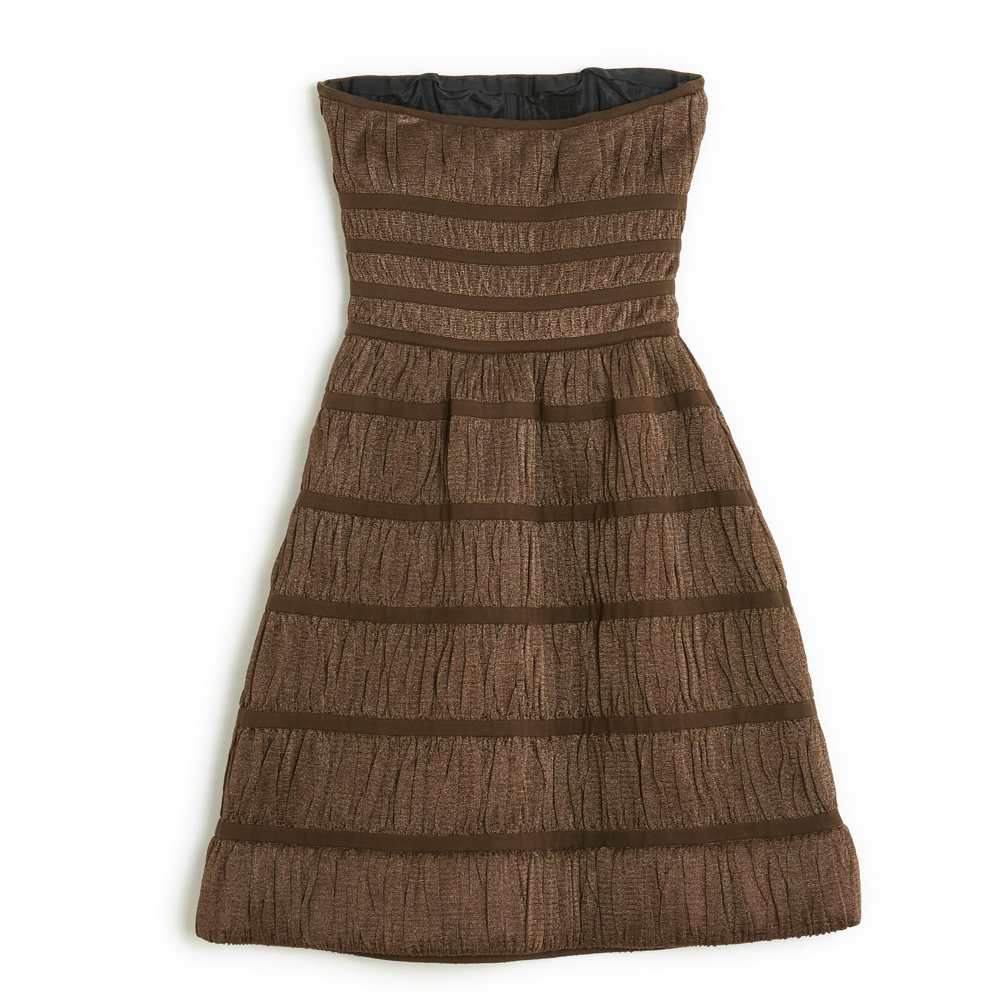 Alaia Bustier Dress Brown Viscose Skater FR36 3