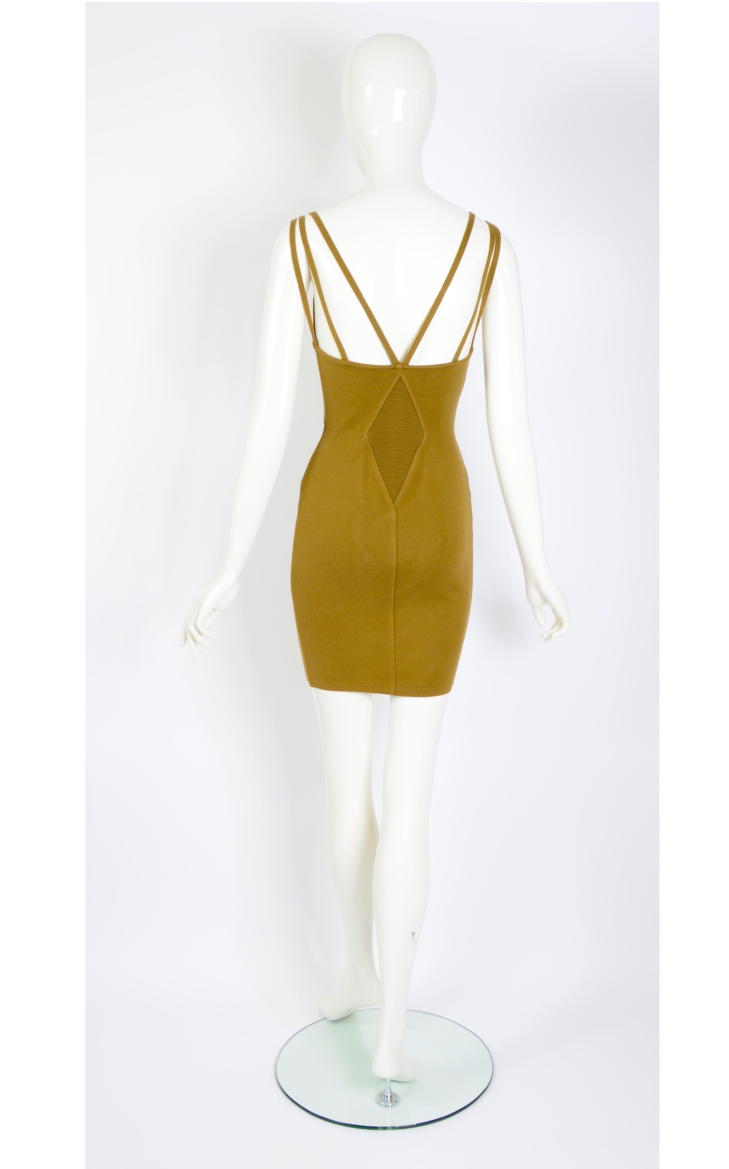 Women's Alaïa by Azzedine Alaïa spring 1990 runway collection textured bodycon dress For Sale