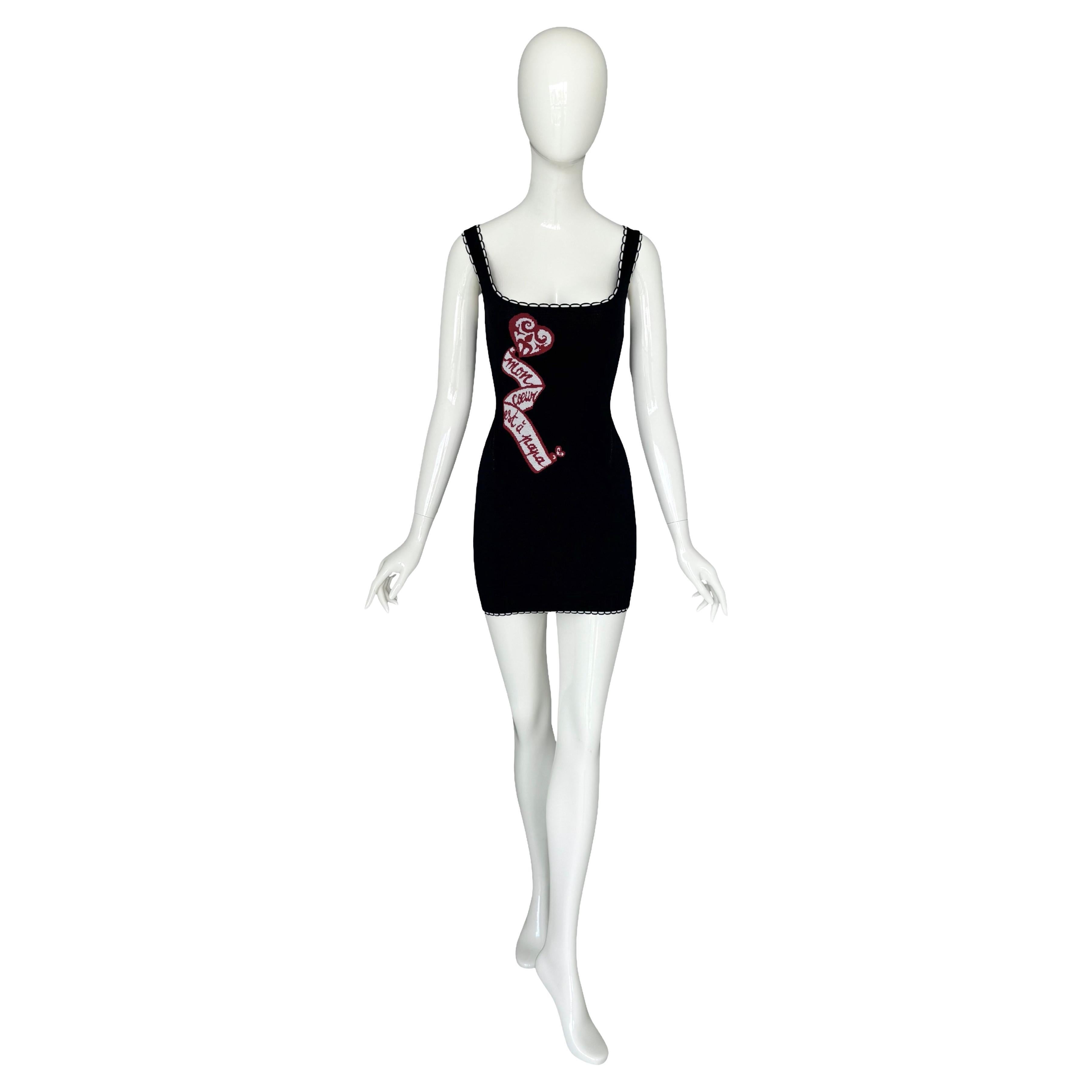 Alaia by Azzedine Alaia Frühjahr/Sommer 1992 "Mon Coeur Est A Papa" Kleid im Angebot