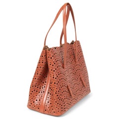 ALAIA Caramel Rose leather MINA 32 LASER CUT Tote Bag