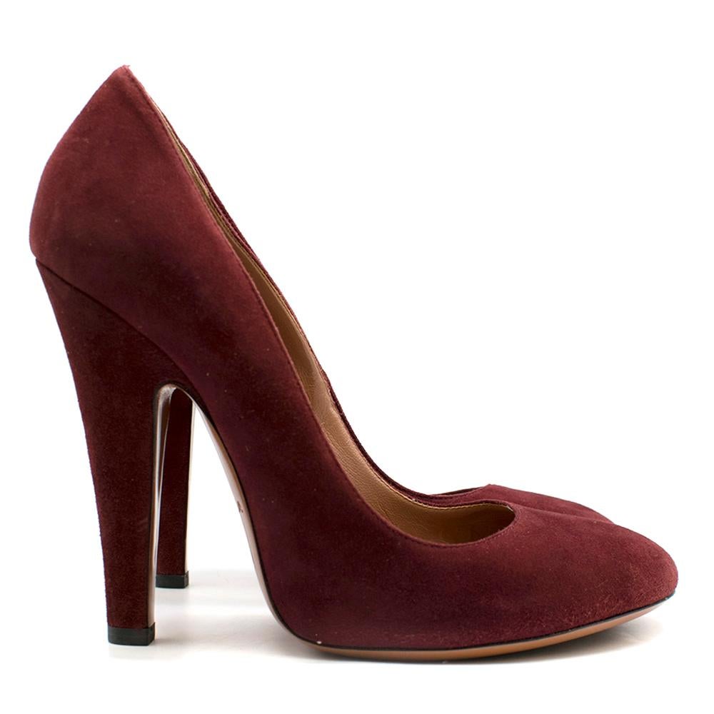 Alaia Cherry Red Cotton Suede Stiletto Pumps

- These 2000's Alaia Cherry Red stiletto pumps are an absolute classic 
- It features a slip-on-style pumps
- Round toe, stiletto heel, leather sole and branded insole

Please note, these items are