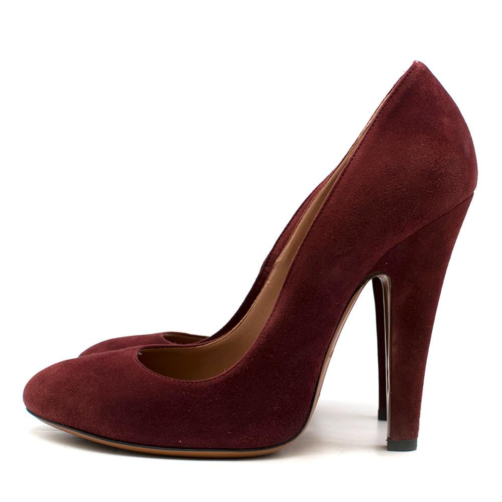 Alaia Cherry Red Suede Pumps size 39 at 1stDibs | red suede azzedine ...