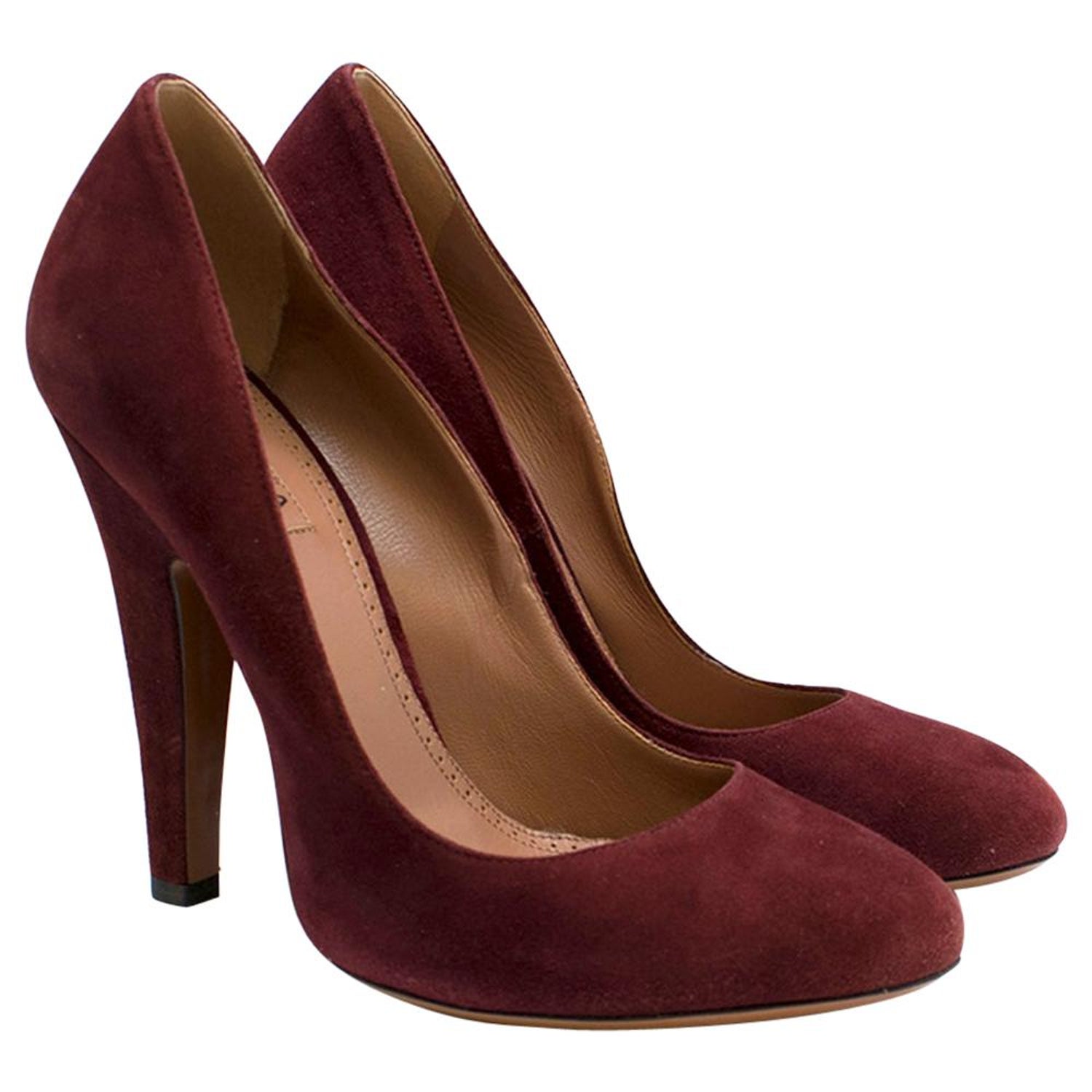 Alaia Cherry Red Suede Pumps size 39 at 1stDibs | red suede azzedine alaia  heels