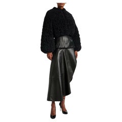 Alaïa Chevre Cachemire Schwarz Cropped Pelz ! Schmeichelhafter Schnitt Größe FR 36