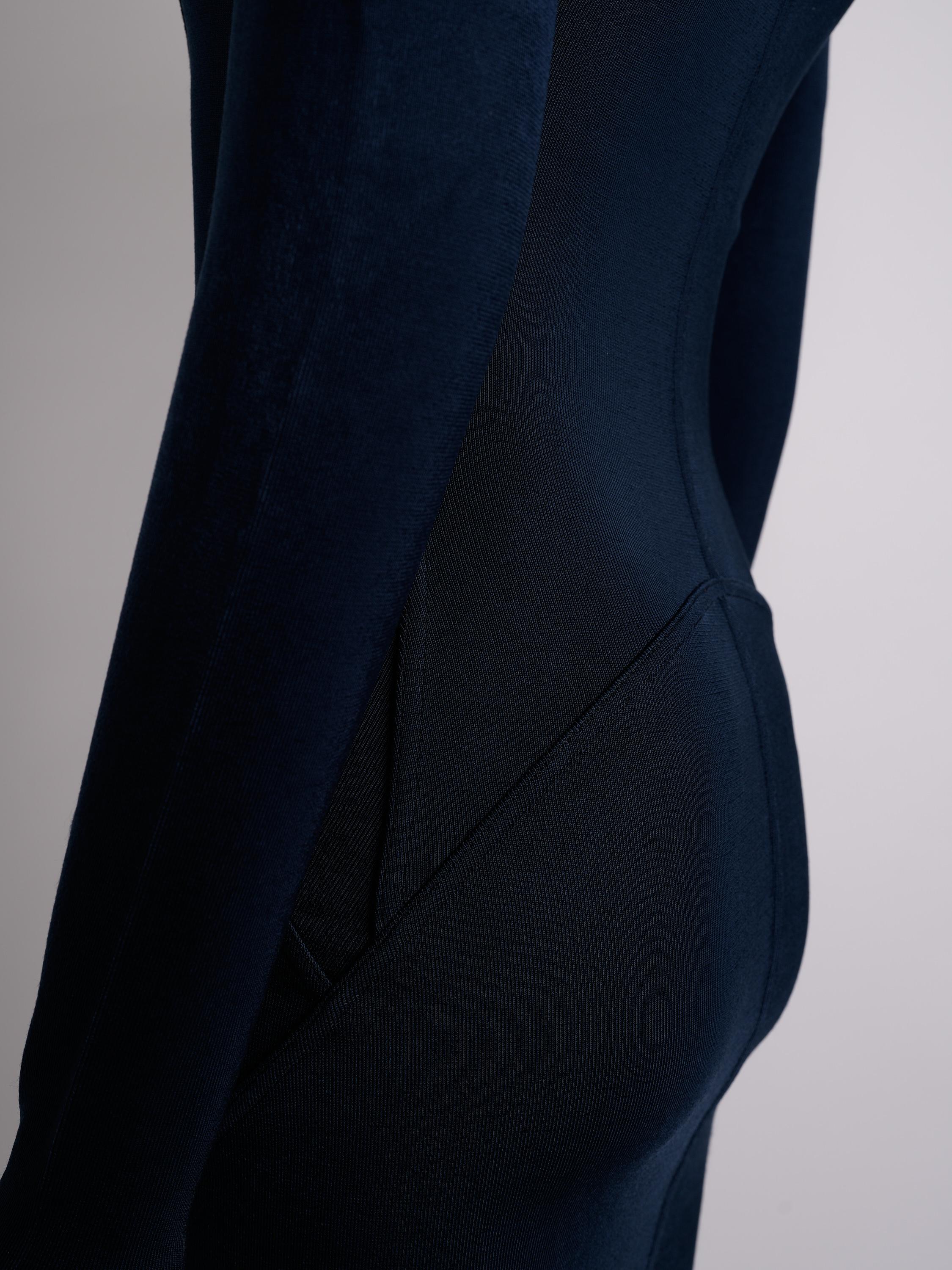 Alaïa CIRCA 1990er Jahre Marineblaues Bodycon-Kleid aus Rayon im Angebot 3
