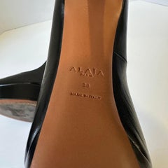 Alaïa Classic Black Leather Peep Toe Heel Pumps size EU 38 Platform Stiletto
