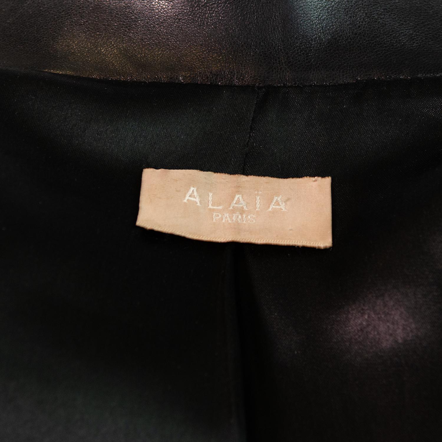 ALAÏA Classic Vintage  Black Leather Blazer 3