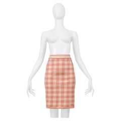 Alaia Coral And Pink "Tati" Print Skirt 1991