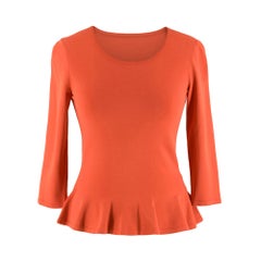 Alaia Coral Peplum Knit Top IT 38