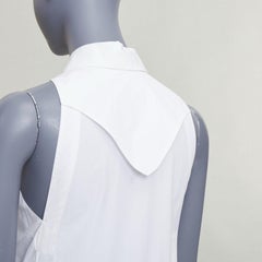 ALAIA cotton eyelet drawstring tie cinched waist tiered shirt dress FR36 S