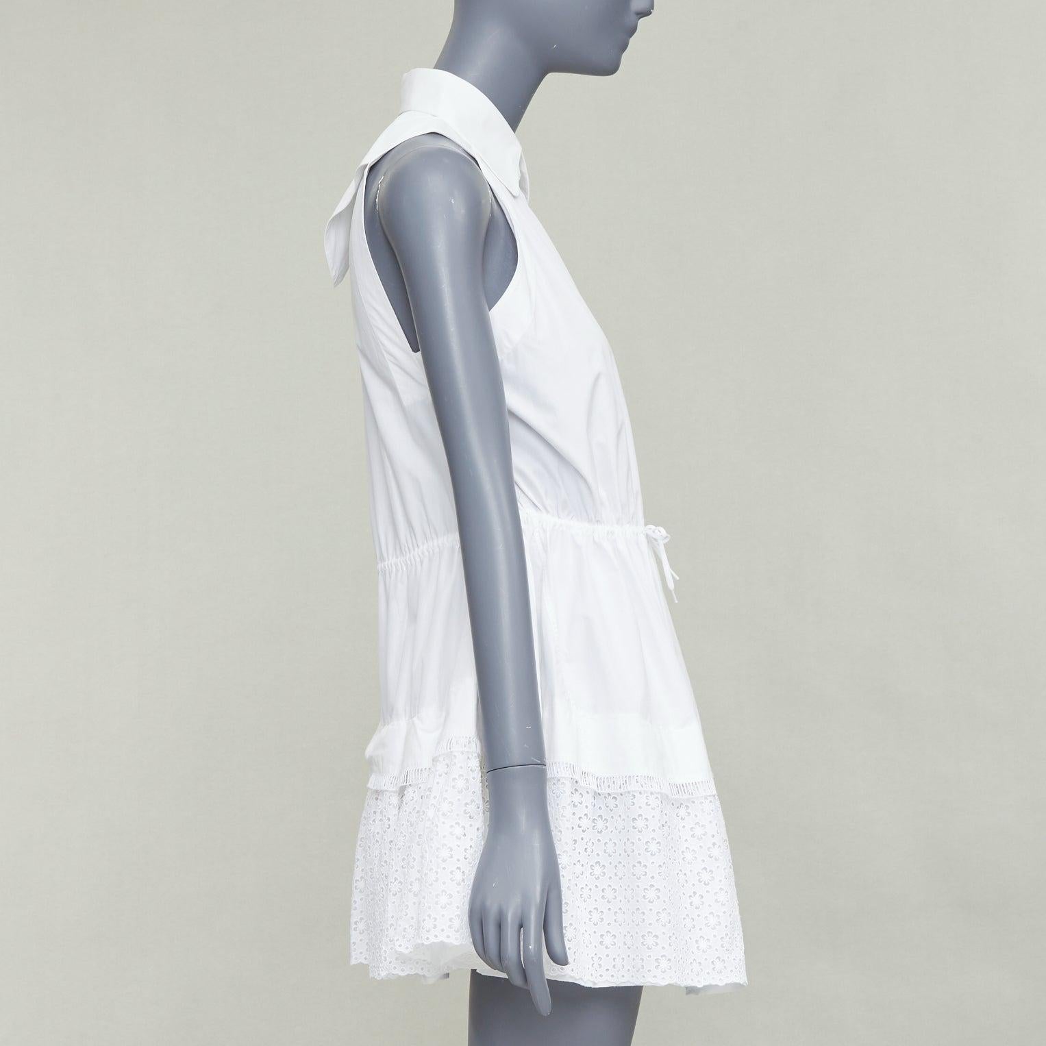 ALAIA vestido camisero de algodón con cordón de ajuste y cintura ceñida FR36 S en Excelente estado para la venta en Hong Kong, NT