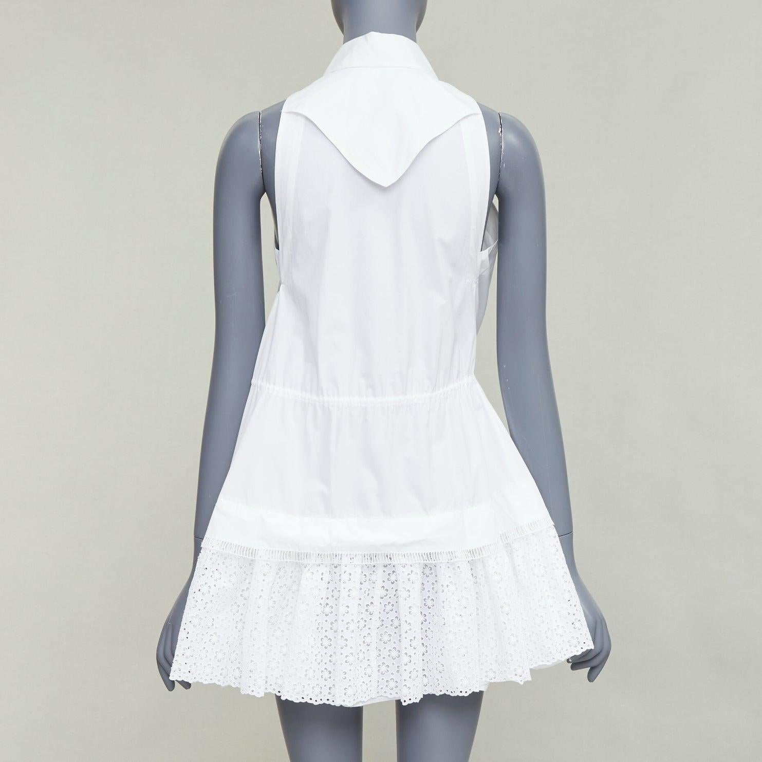 De las mujeres ALAIA vestido camisero de algodón con cordón de ajuste y cintura ceñida FR36 S en venta