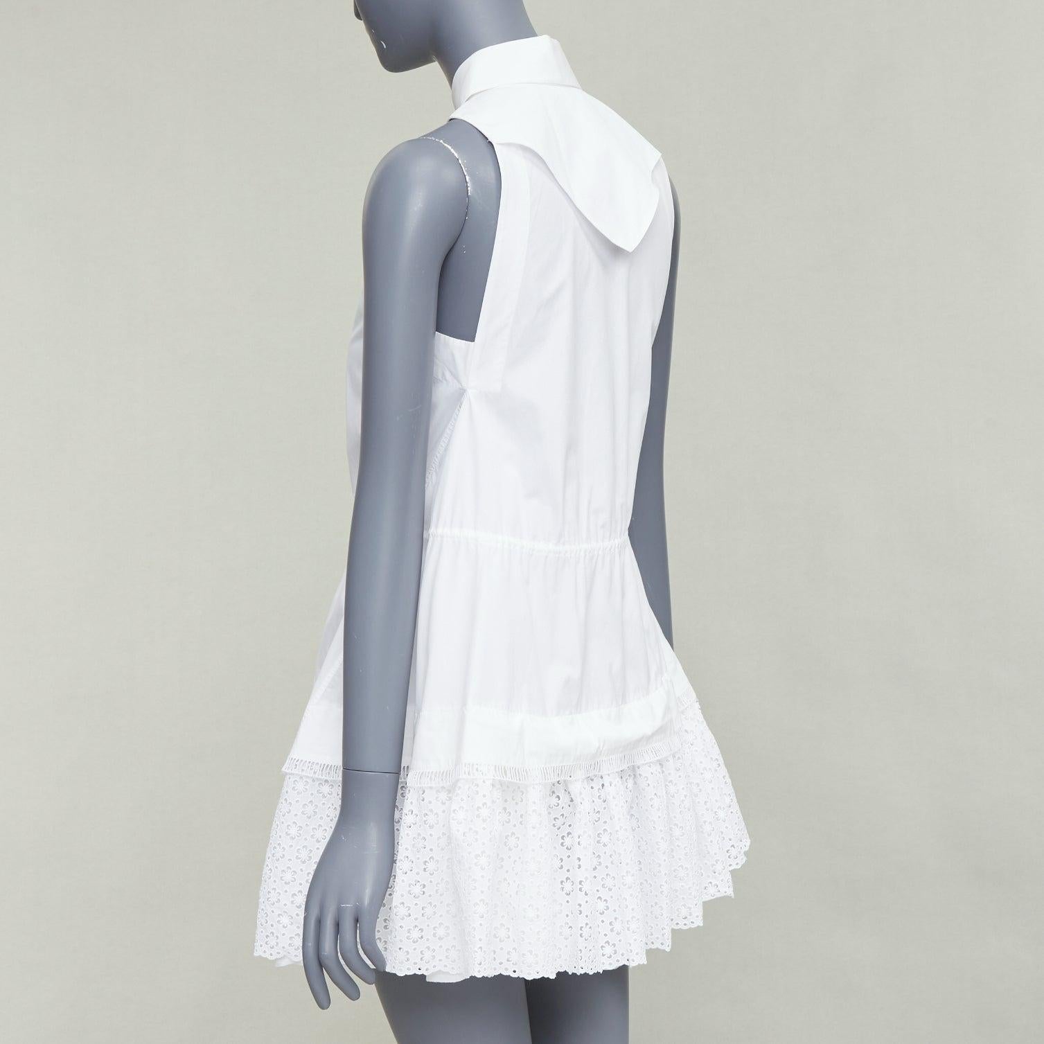 ALAIA vestido camisero de algodón con cordón de ajuste y cintura ceñida FR36 S en venta 1