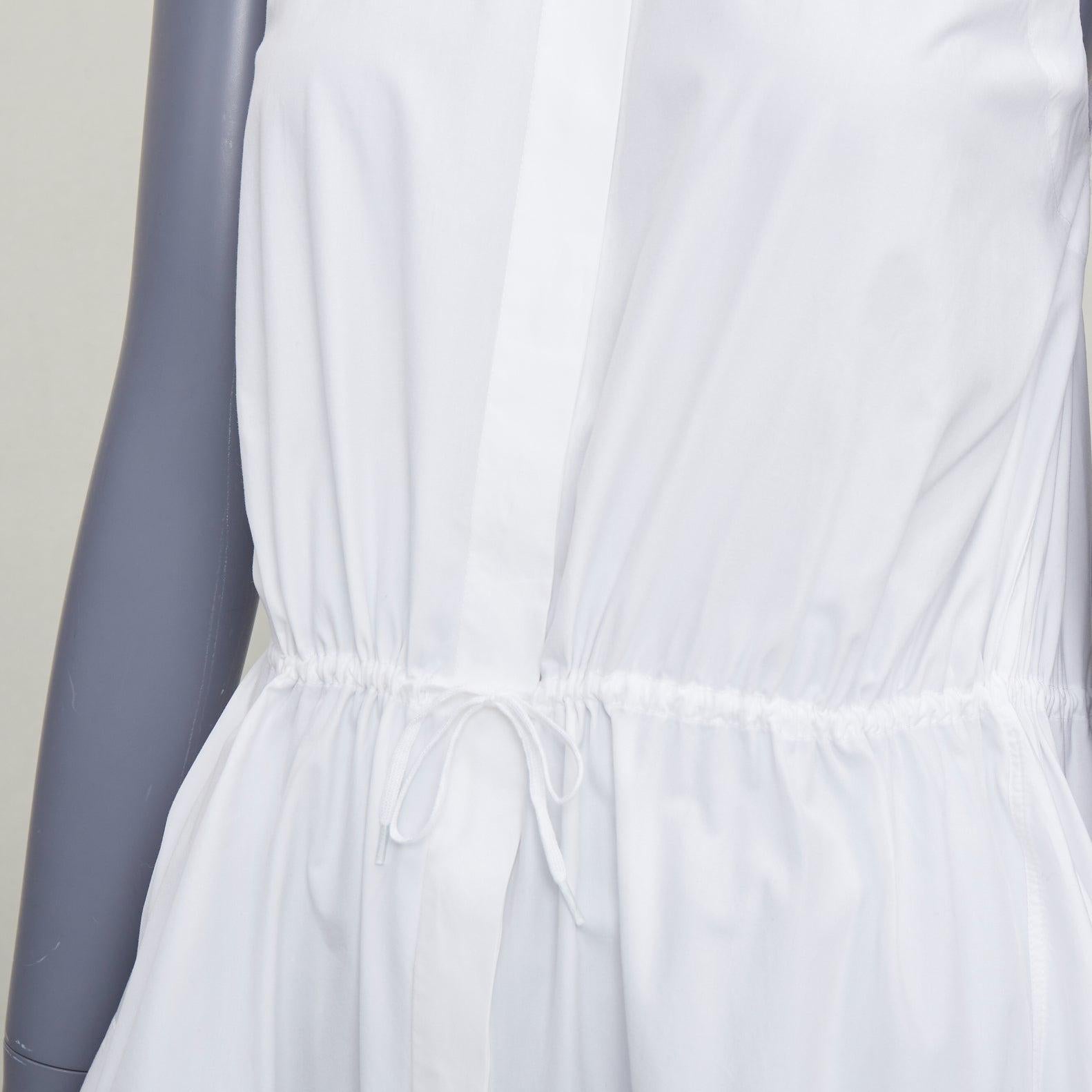ALAIA vestido camisero de algodón con cordón de ajuste y cintura ceñida FR36 S 2