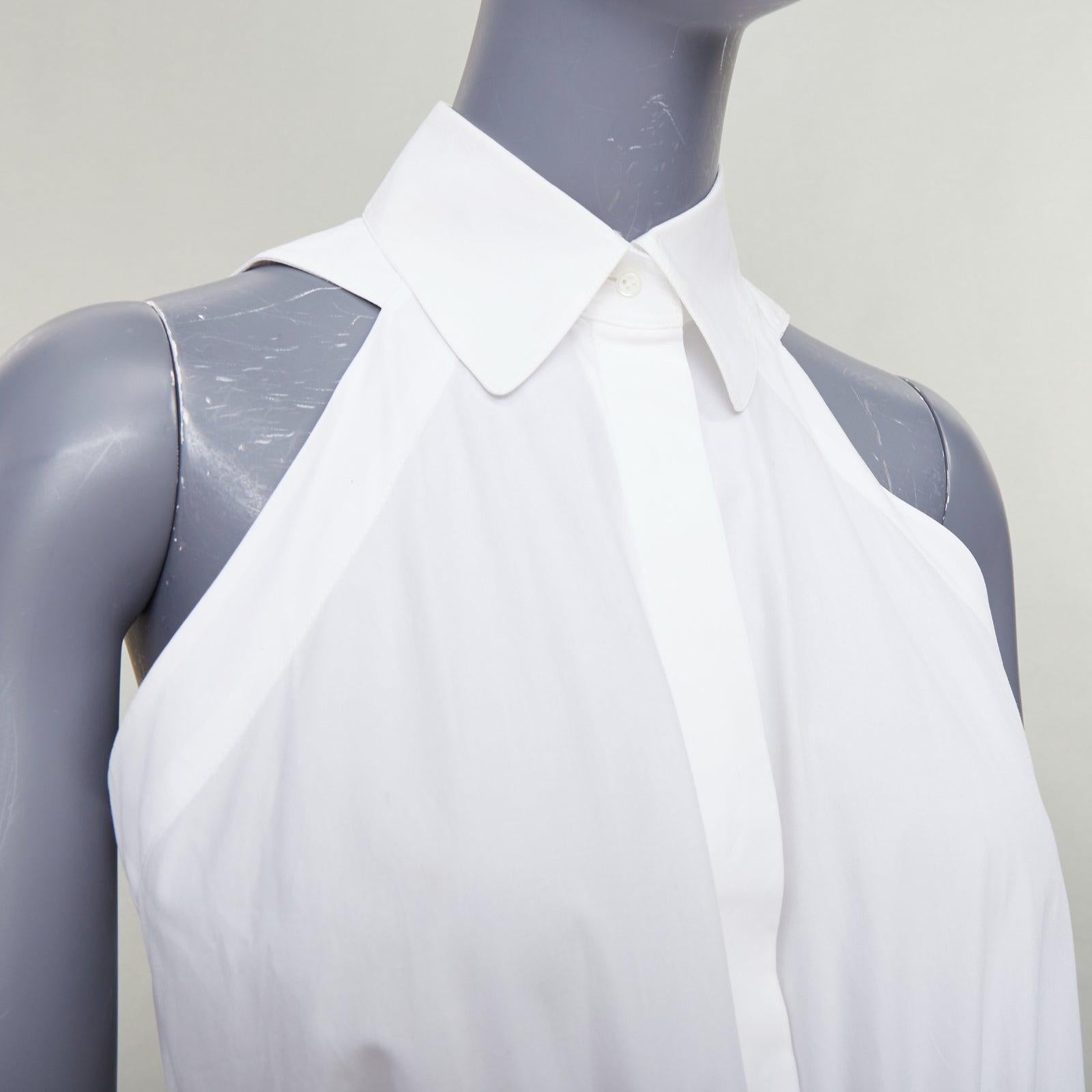 ALAIA vestido camisero de algodón con cordón de ajuste y cintura ceñida FR36 S en venta 2