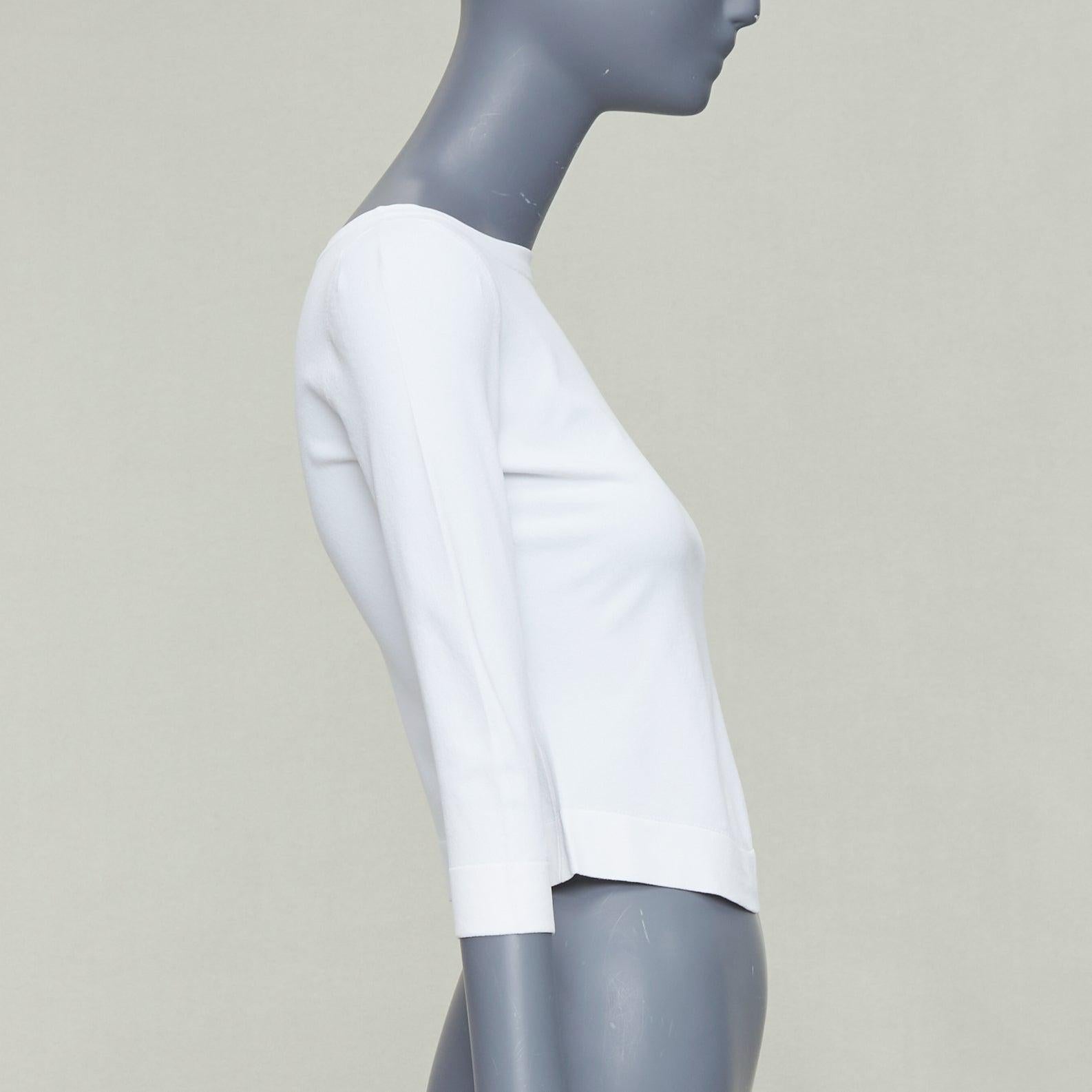 ALAIA suéter crema con mangas recortadas y cuello barco en Bueno estado para la venta en Hong Kong, NT