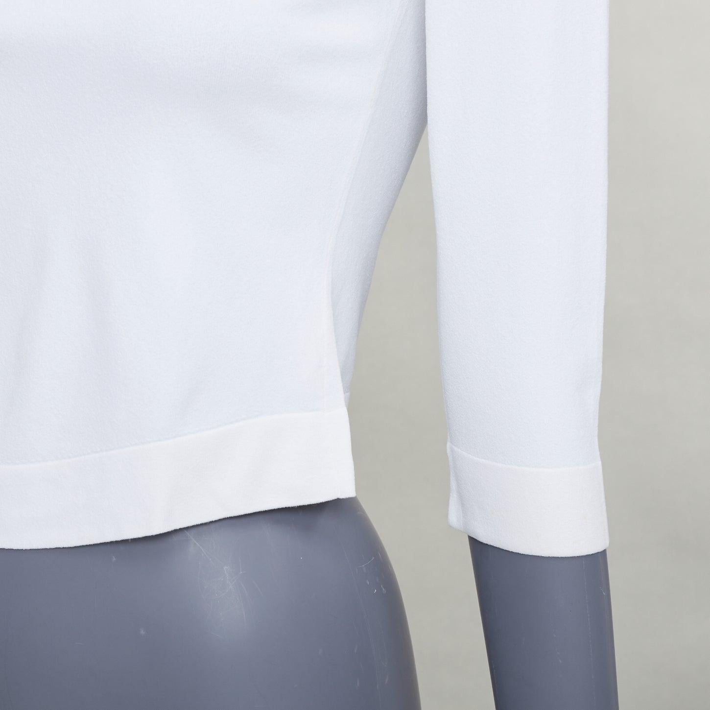ALAIA suéter crema con mangas recortadas y cuello barco en venta 2
