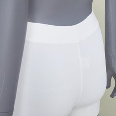 ALAIA cream viscose blend high waist ribbed knitted boyish jogger shorts FR36 S
