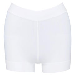 ALAIA cream viscose blend high waist ribbed knitted boyish jogger shorts FR36 S