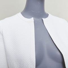 ALAIA cream viscose blend textured knit cropped cardigan jacket FR36 S