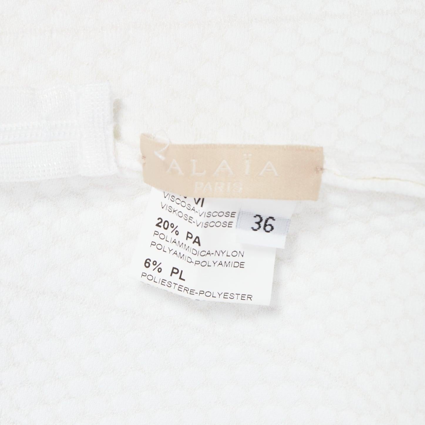 ALAIA crème en maille viscose Robe évasée sans manches à encolure en V FR36 S en vente 3