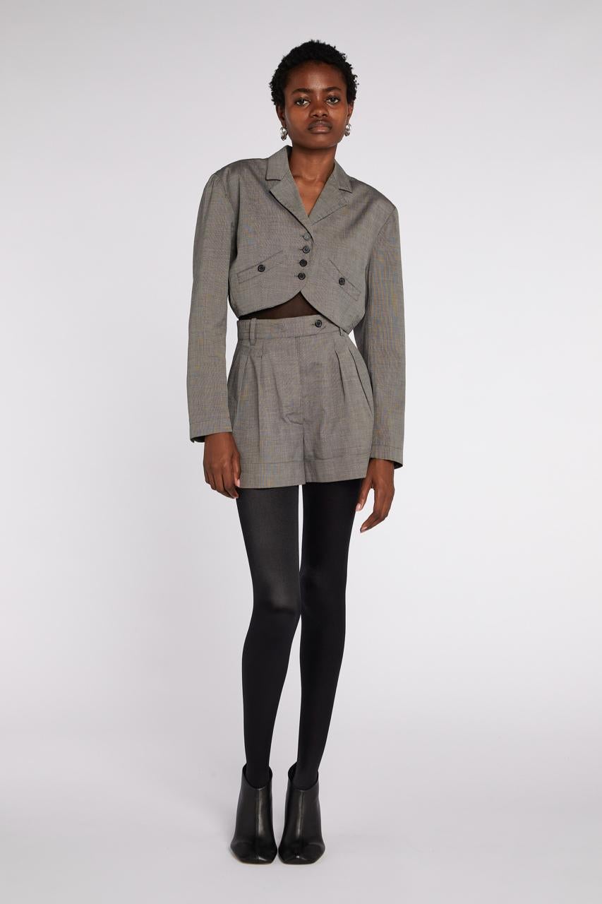 Noir Alaïa - Ensemble veste courte et short S/S 1988 en vente