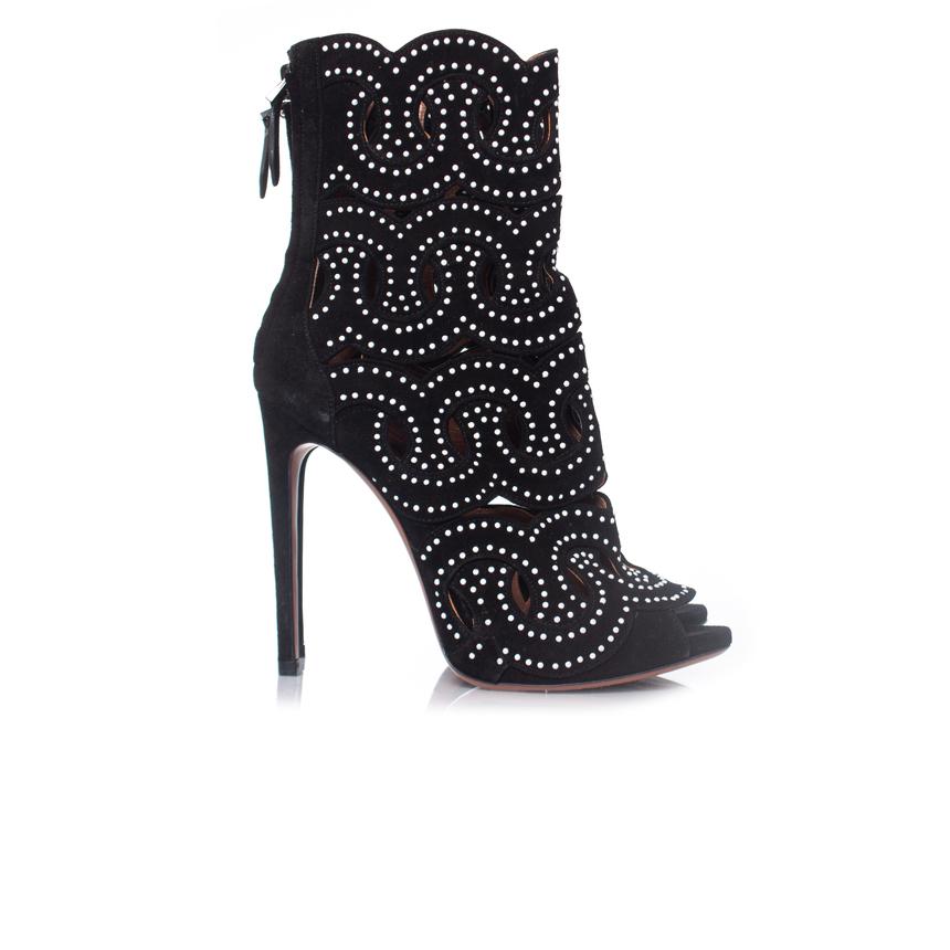 Alaia, cutout studded suede boots 1
