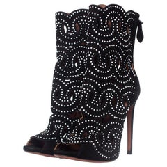 Alaia, cutout studded suede boots