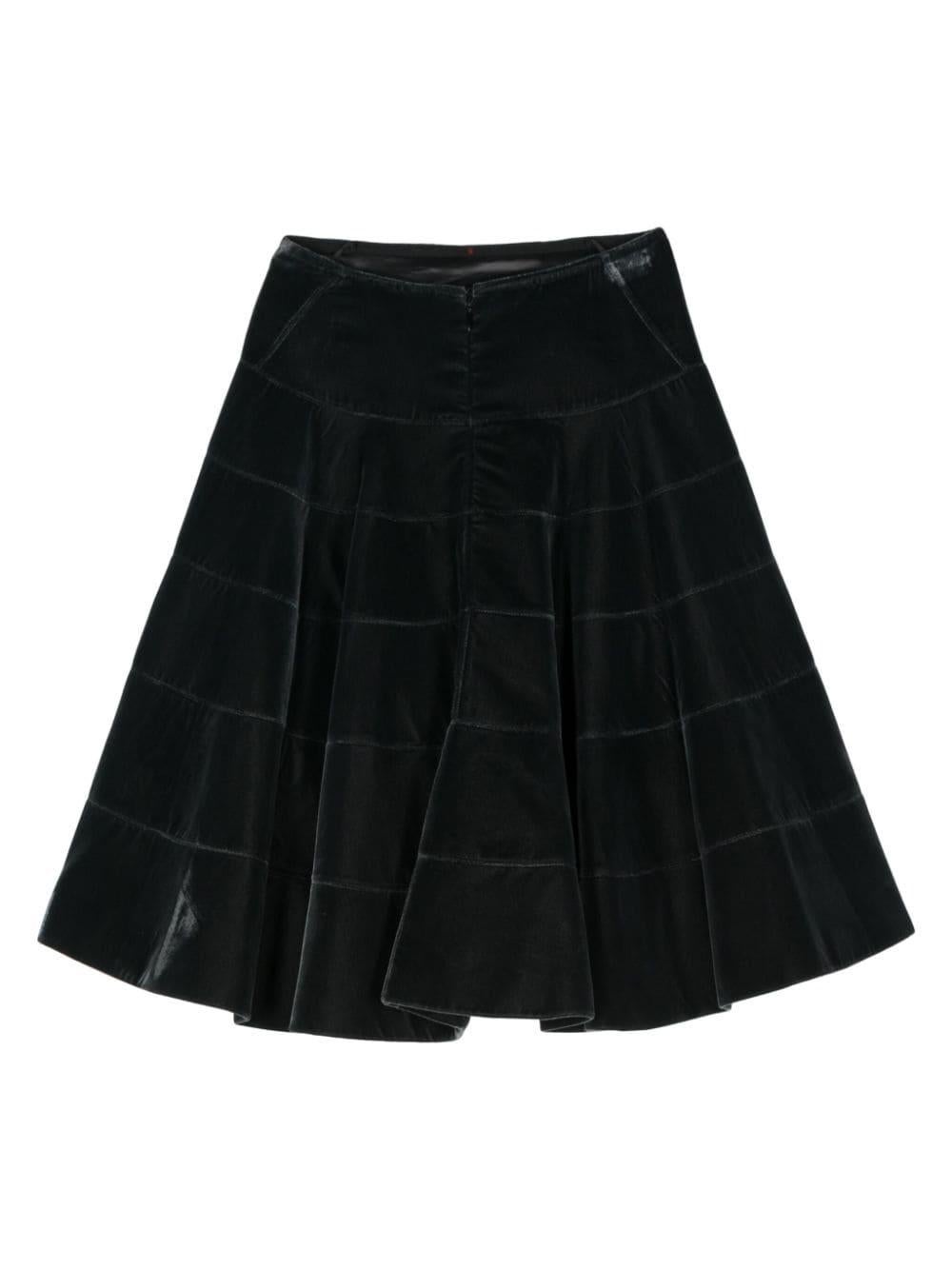 Alaia Dark Grey Velvet Skate Skirt In Good Condition In Paris, FR