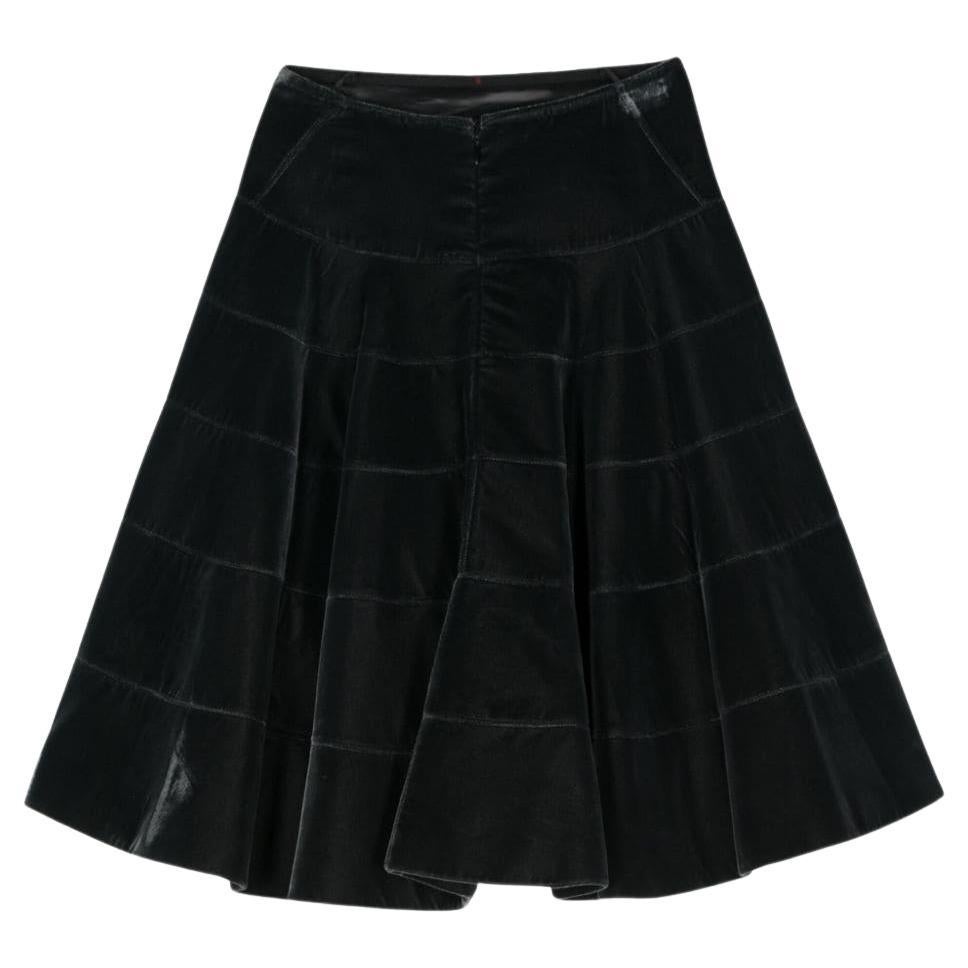 Alaia Dark Grey Velvet Skate Skirt