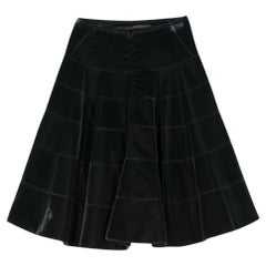Alaia - Jupe patineuse en velours gris foncé