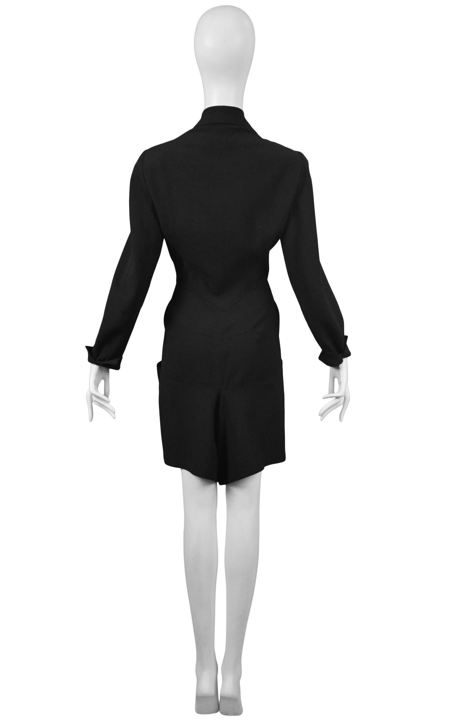 Vintage Alaia Black Button Front Suit Romper In Excellent Condition In Los Angeles, CA