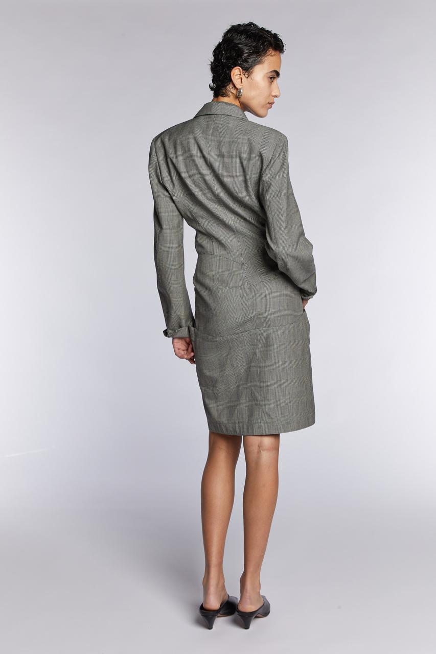 Alaïa Double Breasted Checked Dress A/W 1988 For Sale 5