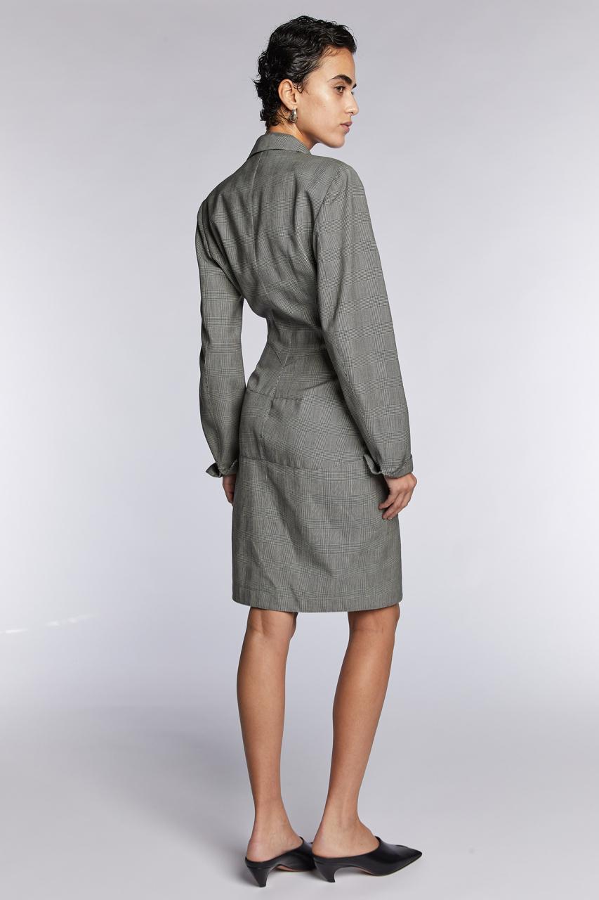 Women's Alaïa Double Breasted Checked Dress A/W 1988 For Sale